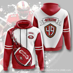 3D Digital Print NFL Hoodie for Men - Autumn/Winter