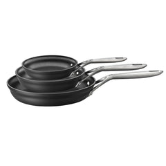 ZWILLING J.A. Henckels Motion Hard Anodized 3-pc Aluminum Nonstick Fry Pan Set 8" fry pan 10" fry pan & 12" fry pan Easy Cleanup Black