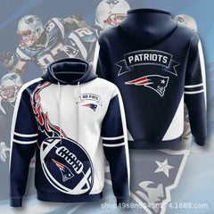 3D Digital Print NFL Hoodie for Men - Autumn/Winter