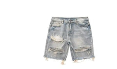 Casual Washed Denim Loose Fit Five-Point Shorts