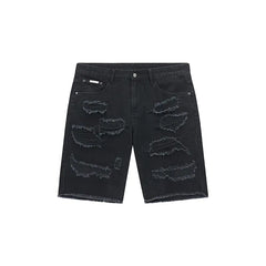 Casual Washed Denim Loose Fit Five-Point Shorts