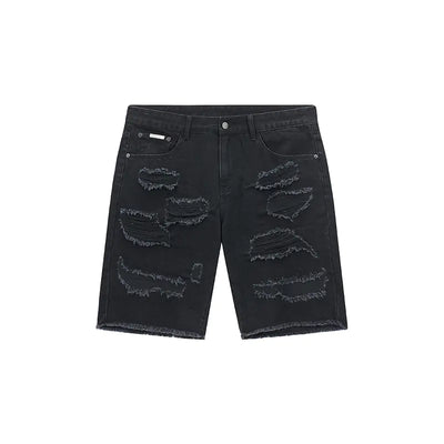 Casual Washed Denim Loose Fit Five-Point Shorts