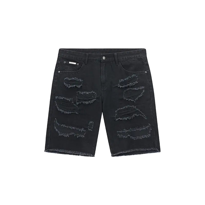 Casual Washed Denim Loose Fit Five-Point Shorts